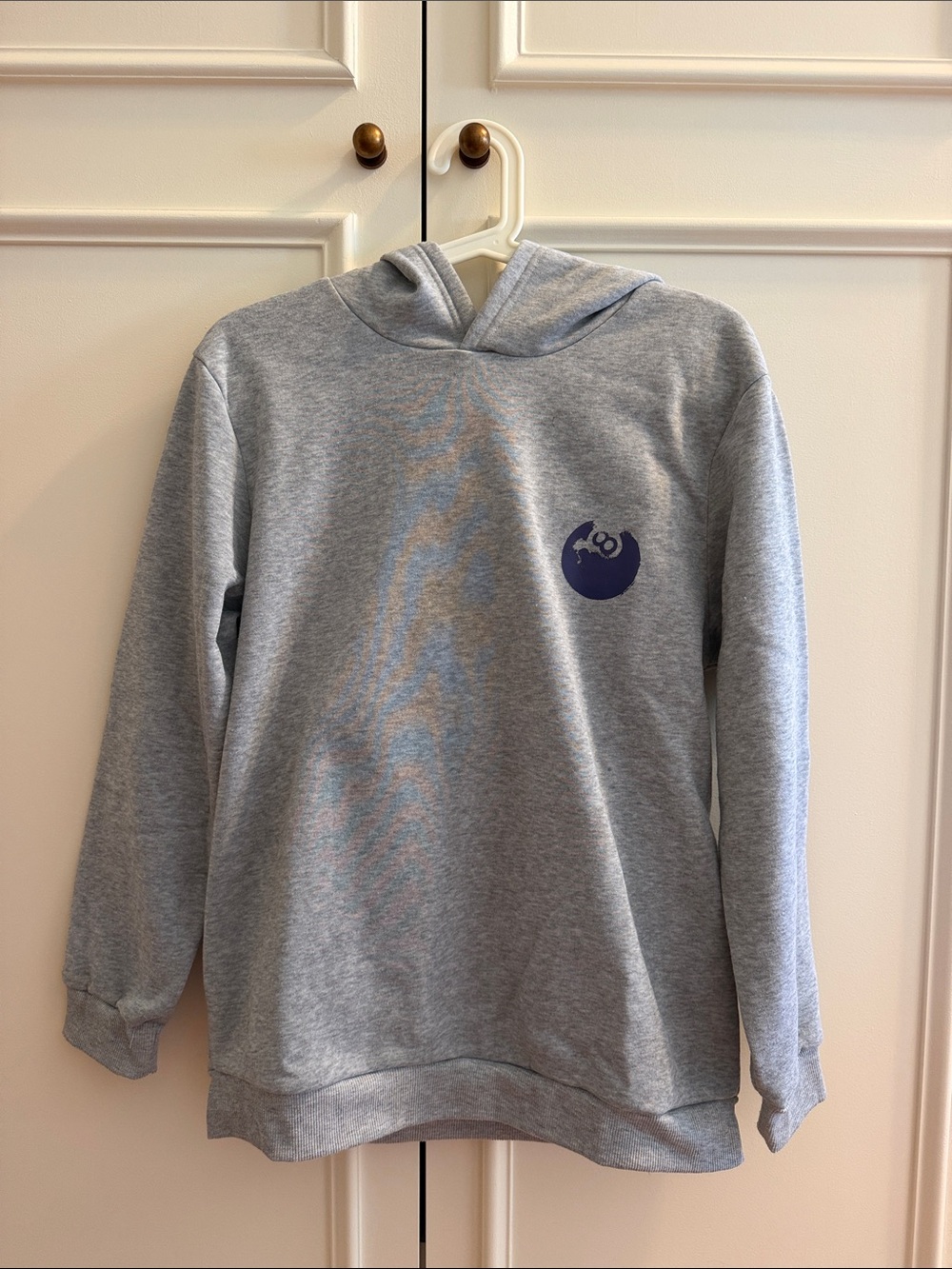 SHEIN Gray Kids Hoodie with Small Navy Graphic